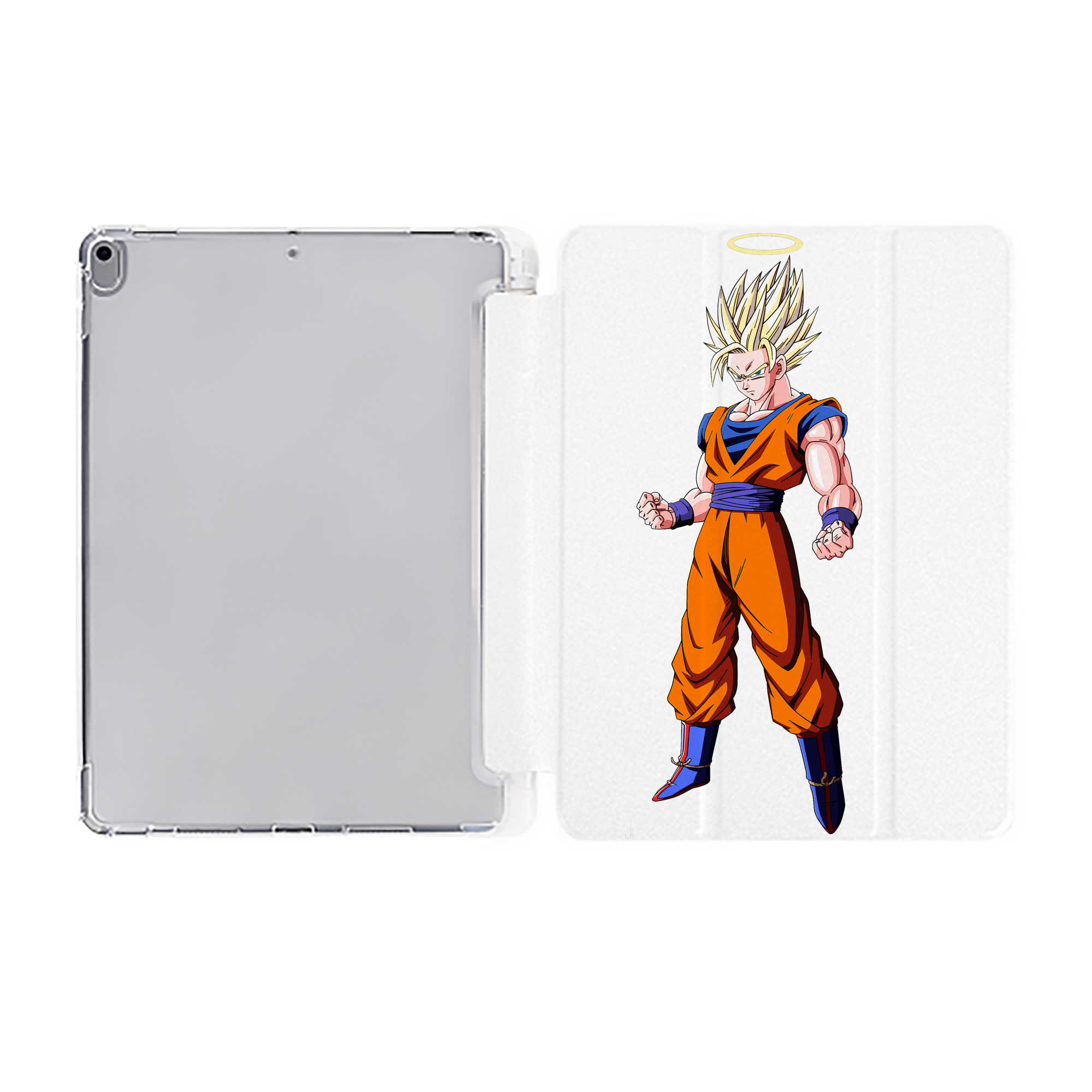 （画像用） ドラゴンボール 孫悟空（そん ごくう）Son Goku カカロット DRAGON BALL Kakarotto IPad ケース ペン収納付き 三つ折りスタンド PUレザー×シリコン 対応機種9.5/10.5/10.9インチ